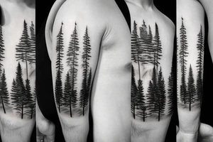 nature based with trees mountains tattoo idea