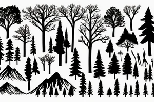 nature based with trees mountains tattoo idea