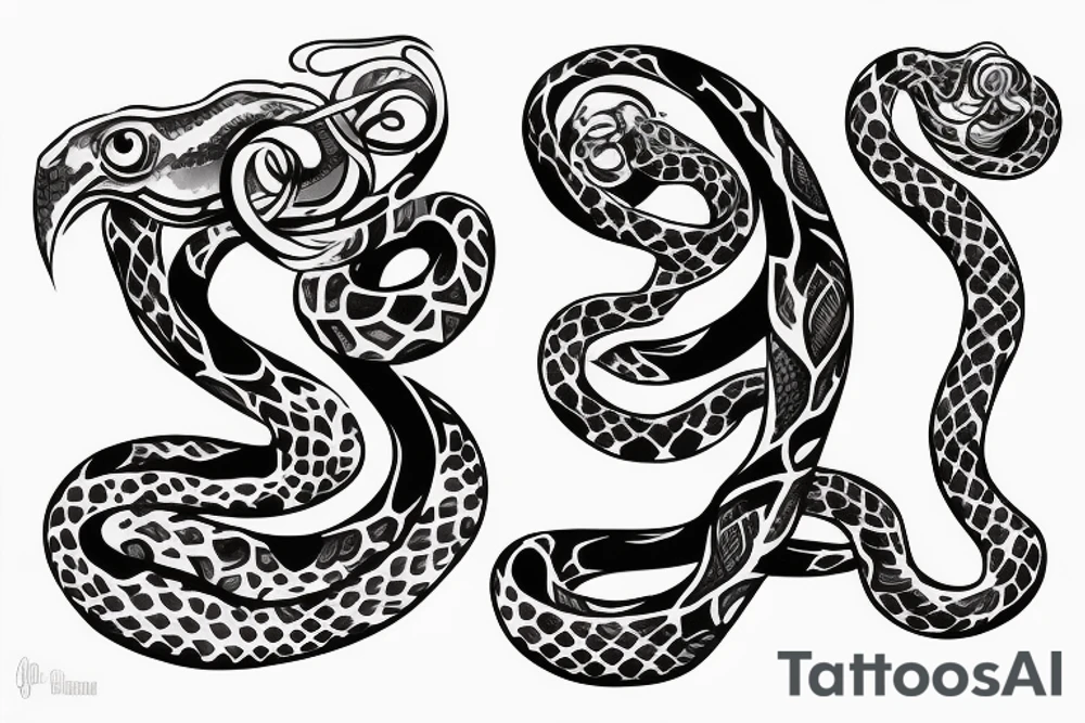 snake with the word “amore” tattoo idea