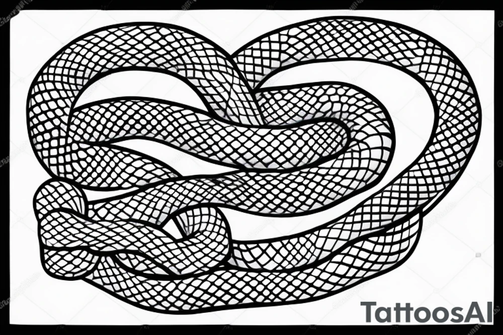 tramp stamp simple snake with the word “amore” tattoo idea