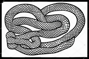 tramp stamp simple snake with the word “amore” tattoo idea