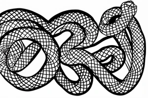 tramp stamp simple snake with the word “amore” tattoo idea