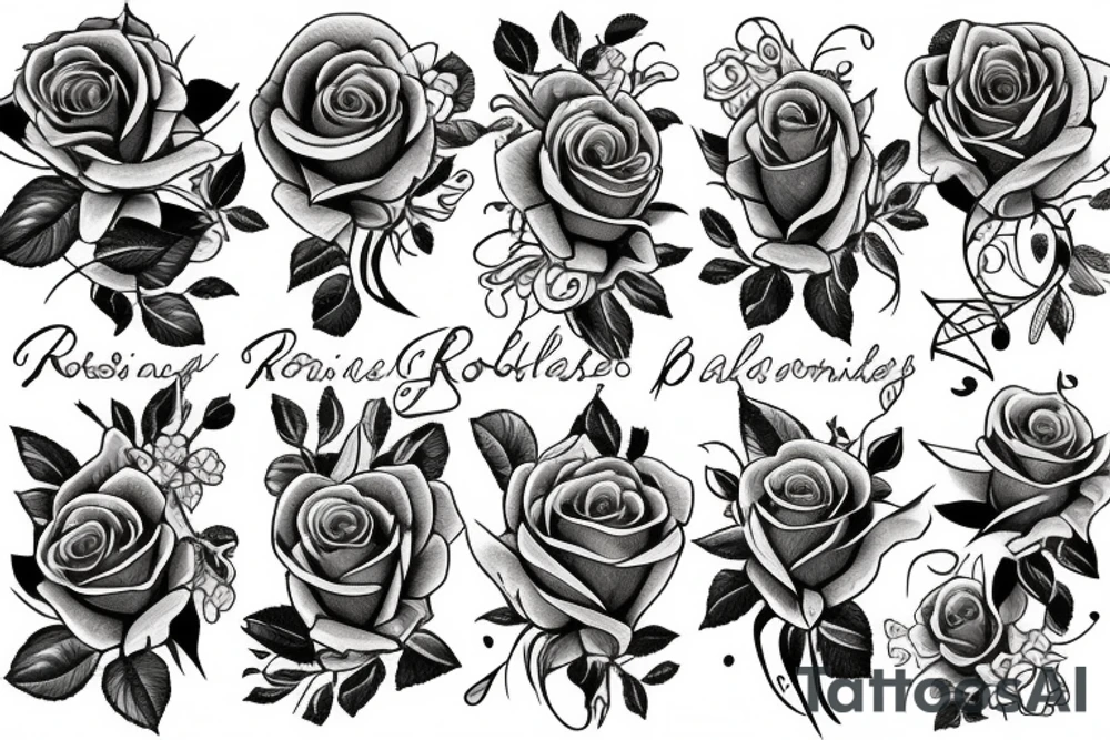 Roses and flowers tattoo idea