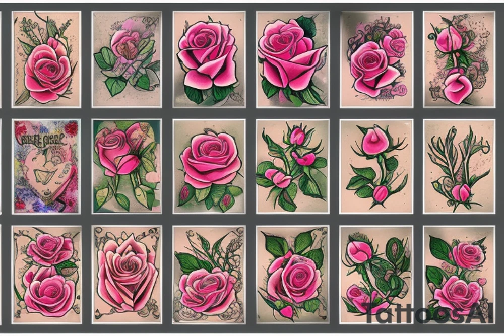 Roses and flowers tattoo idea