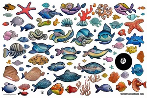 Love moving in the sea tattoo idea