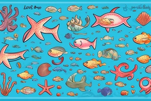 Love moving in the sea tattoo idea