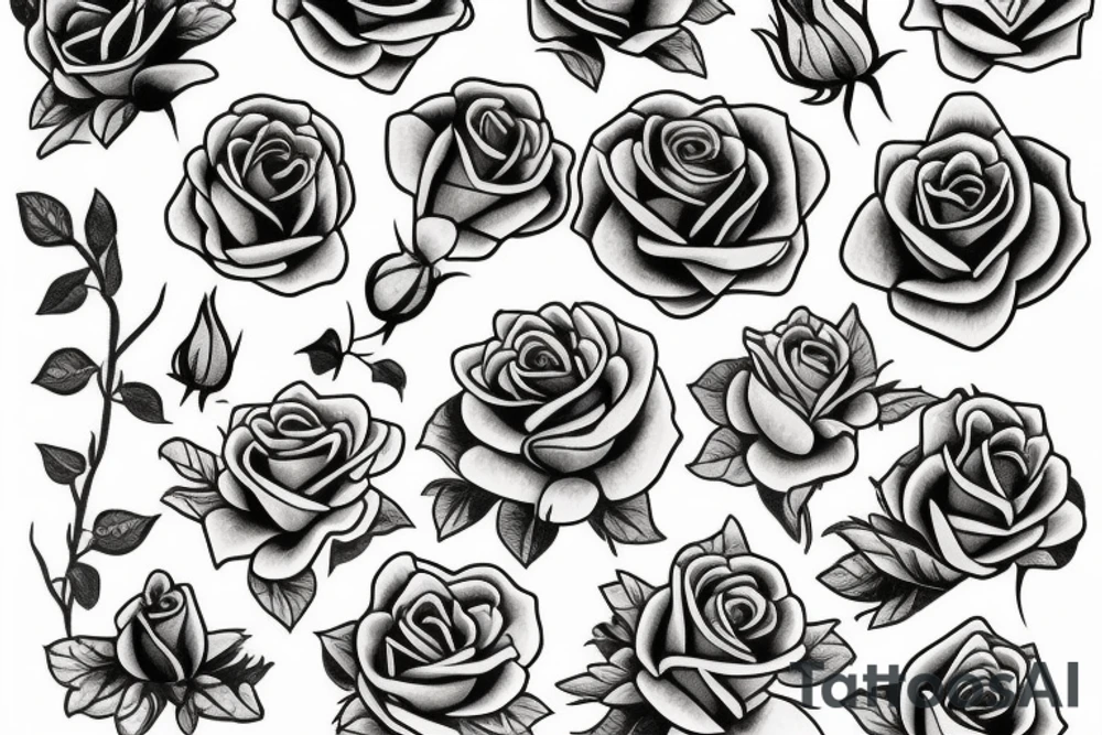 Lot of roses tattoo idea