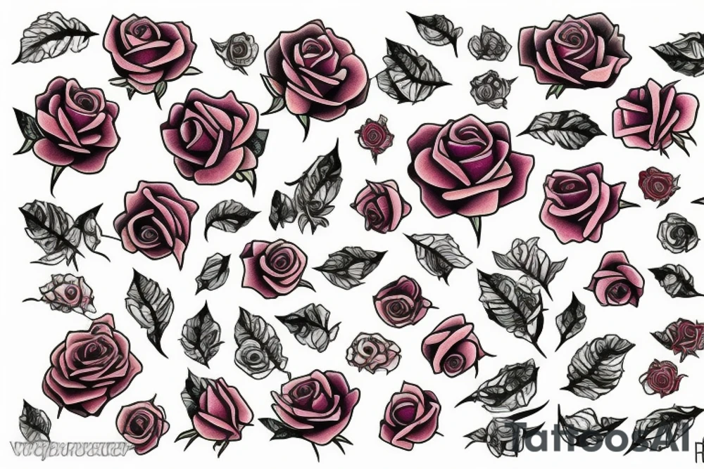 Lot of roses tattoo idea