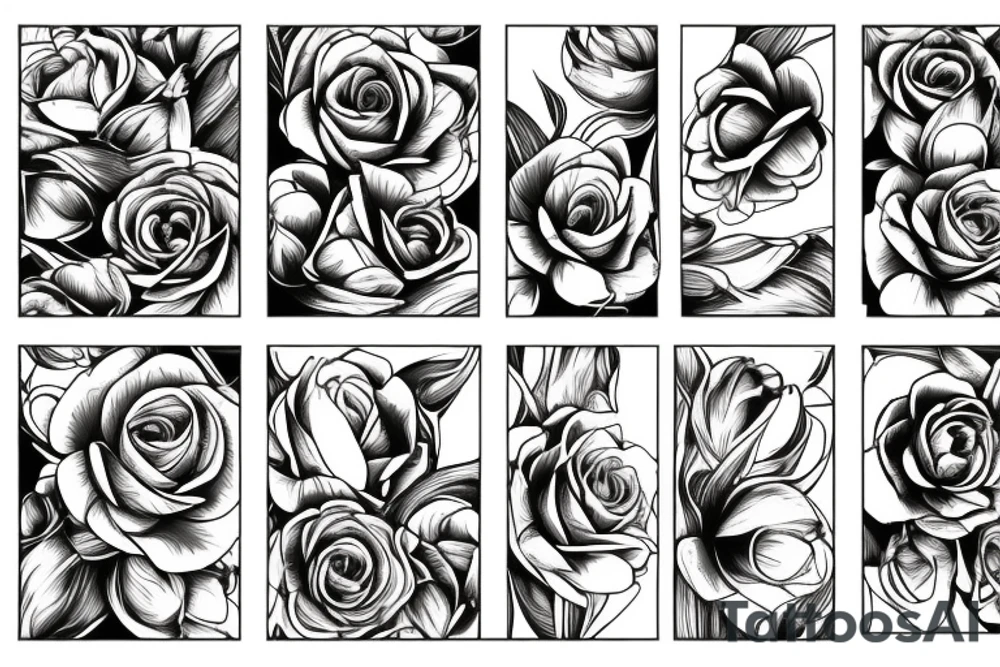 Roses tulips and orchids tattoo idea