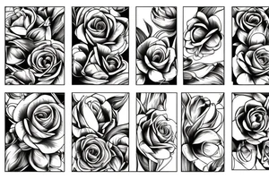 Roses tulips and orchids tattoo idea