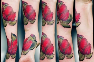 Roses tulips and orchids tattoo idea