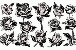 Roses tulips and orchids tattoo idea