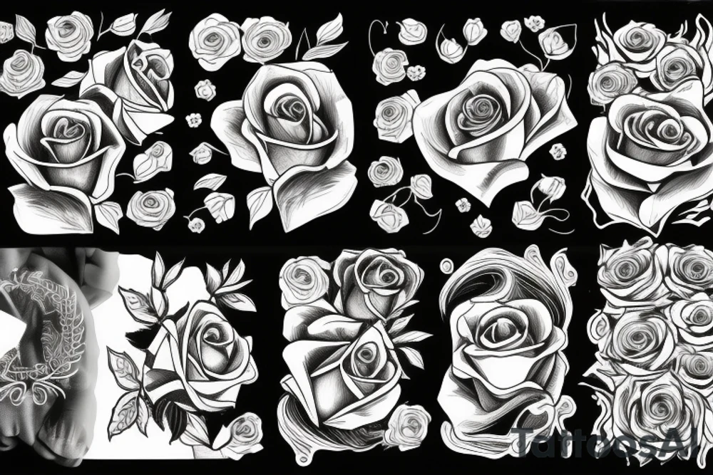 A flame and a rose tattoo idea