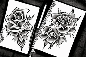 A flame and a rose tattoo idea