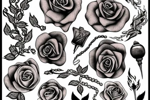 A flame and a rose tattoo idea