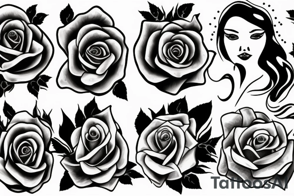 A flame and a rose tattoo idea