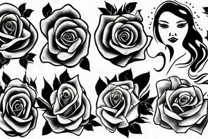 A flame and a rose tattoo idea