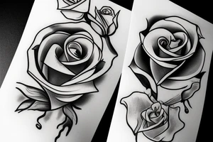 A flame and a rose tattoo idea