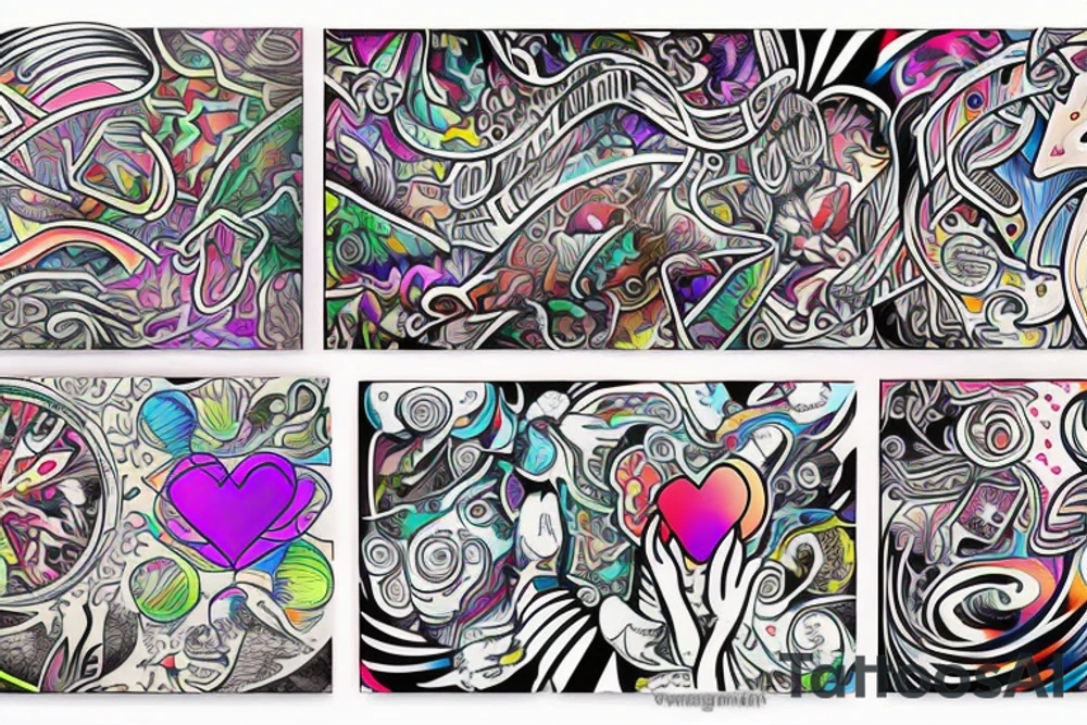 DMT trip with love tattoo idea