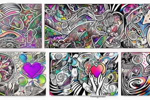 DMT trip with love tattoo idea