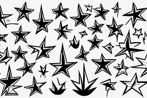 The upper half a flame the bottom half a star tattoo idea