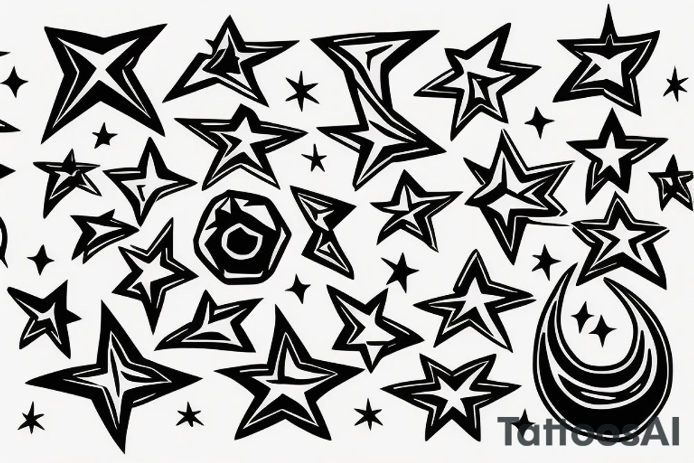 The upper half a flame the bottom half a star tattoo idea The upper half a flame the bottom half a star tattoo idea
