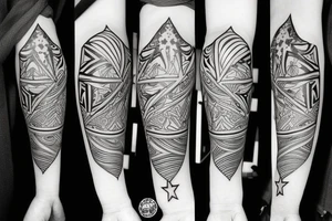 Half flame half star tattoo idea