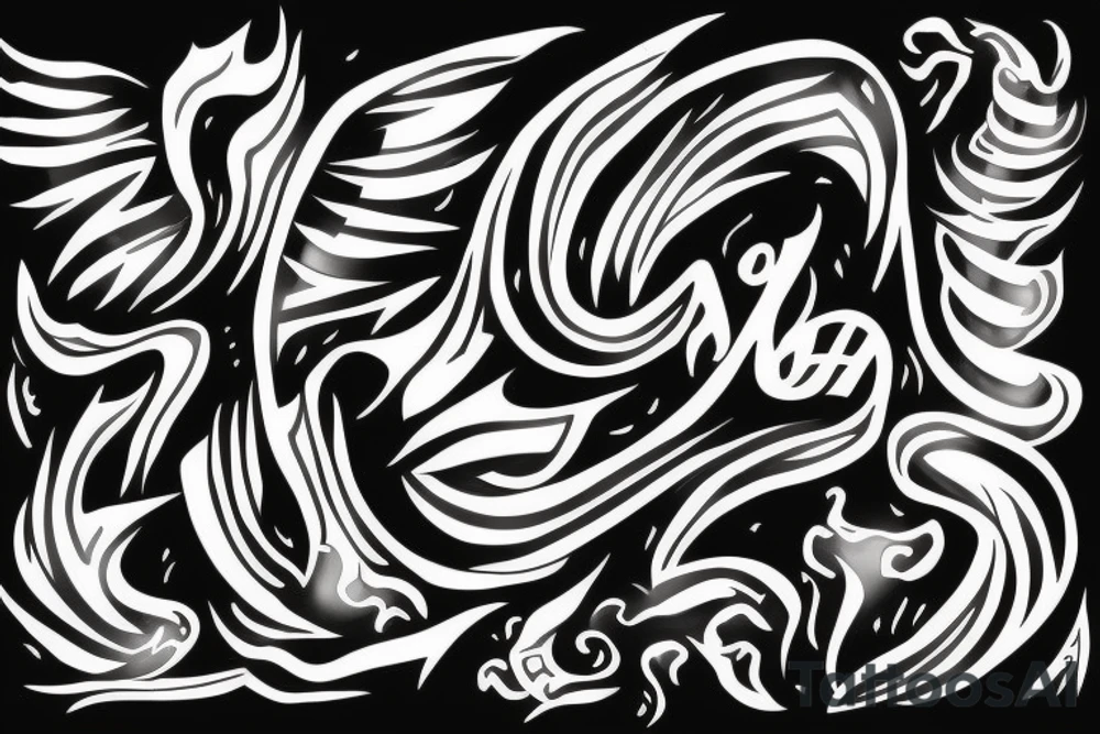 Half flame half star tattoo idea