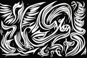 Half flame half star tattoo idea