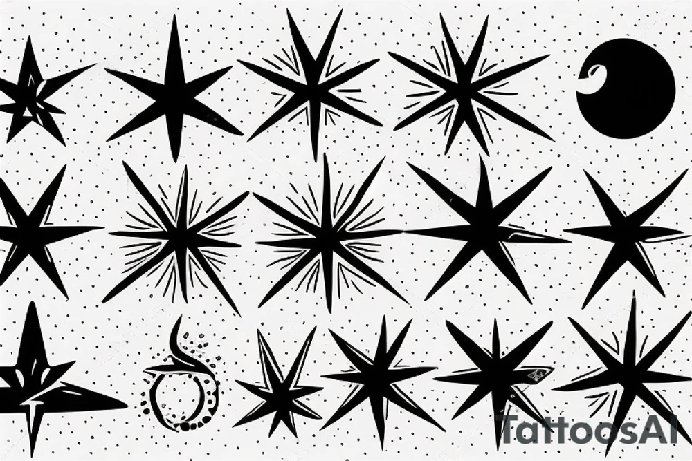 Half flame half star tattoo idea