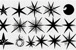 Half flame half star tattoo idea