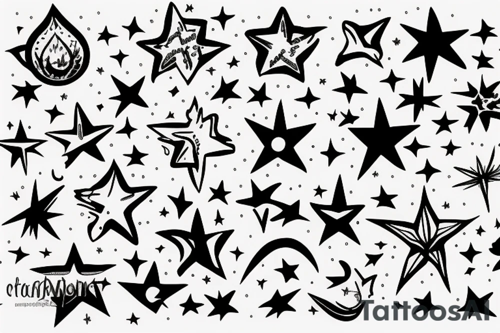 A flame and a star tattoo idea
