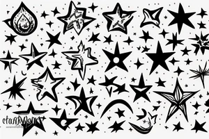 A flame and a star tattoo idea