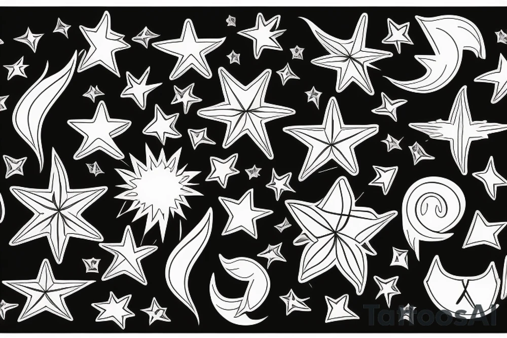 A flame and a star tattoo idea