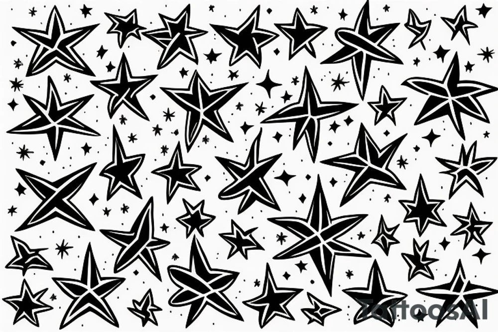 A flame and a star tattoo idea