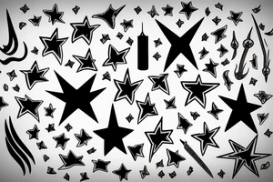 A flame and a star tattoo idea