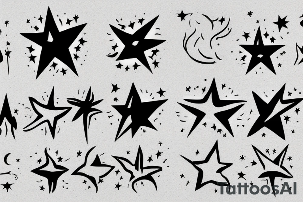 A flame and a star tattoo idea
