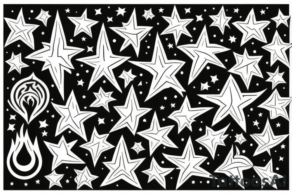 A flame and a star tattoo idea