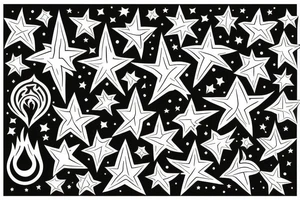 A flame and a star tattoo idea