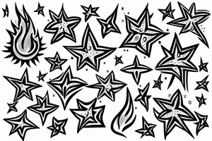 A flame and a star tattoo idea
