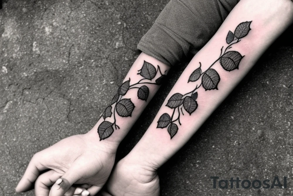 A black and white forearm tattoo featuring a delicate, intertwined rose vine. The vine starts at the base of your wrist and wraps around your forearm, symbolizing growth and resilience. Within the vine, there are breaks and gaps, representing the concept of being broken or feeling lost. However, emerging from the broken parts of the vine, there are small buds and blossoming roses, signifying hope and the ability to overcome challenges.

Around the vine, you can have text that wraps elegantly, with the quote “Through brokenness, I found courage to grow.” The text can be in a stylish, calligraphy-like font to add artistic flair. tattoo idea