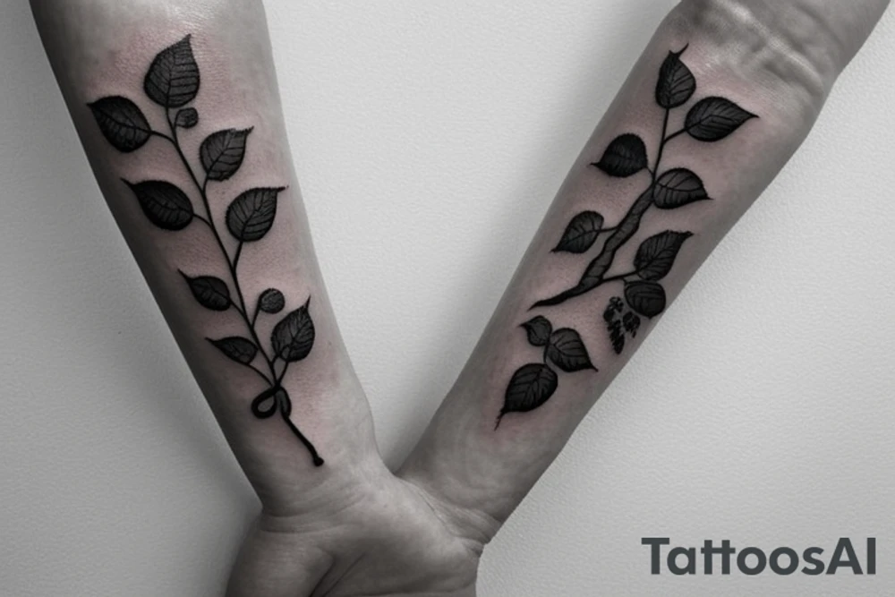 A black and white forearm tattoo featuring a delicate, intertwined rose vine. The vine starts at the base of your wrist and wraps around your forearm, symbolizing growth and resilience. Within the vine, there are breaks and gaps, representing the concept of being broken or feeling lost. However, emerging from the broken parts of the vine, there are small buds and blossoming roses, signifying hope and the ability to overcome challenges.

Around the vine, you can have text that wraps elegantly, with the quote “Through brokenness, I found courage to grow.” The text can be in a stylish, calligraphy-like font to add artistic flair. tattoo idea