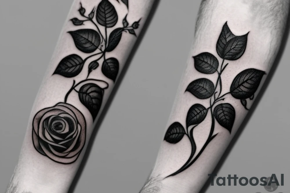 A black and white forearm tattoo featuring a delicate, intertwined rose vine. The vine starts at the base of your wrist and wraps around your forearm, symbolizing growth and resilience. Within the vine, there are breaks and gaps, representing the concept of being broken or feeling lost. However, emerging from the broken parts of the vine, there are small buds and blossoming roses, signifying hope and the ability to overcome challenges.

Around the vine, you can have text that wraps elegantly, with the quote “Through brokenness, I found courage to grow.” The text can be in a stylish, calligraphy-like font to add artistic flair. tattoo idea