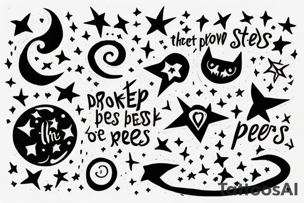 Text - "Now the darkness gathers, stars begin to peep" tattoo idea