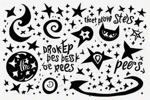 Text - "Now the darkness gathers, stars begin to peep" tattoo idea