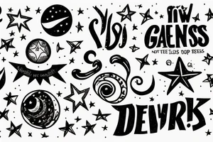 Text - "Now the darkness gathers, stars begin to peep" tattoo idea