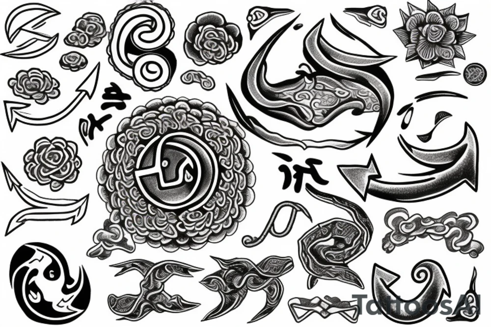 anchor within yin yang tattoo idea