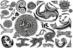 anchor within yin yang tattoo idea