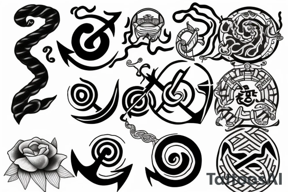 anchor within yin yang tattoo idea