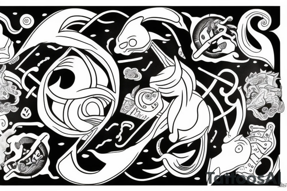 anchor within yin yang tattoo idea